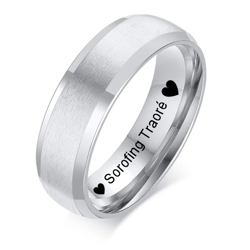 Personalized Stainless Steel Engraved Men’s Ring Band