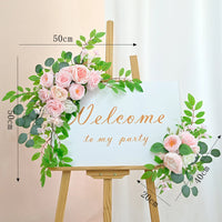 Large 2Pcs Artificial Flower Swag Floral Swag Garland Wedding Arch Flowers Kit for Sign Rustic Artificial Floral Swag Arch Decor