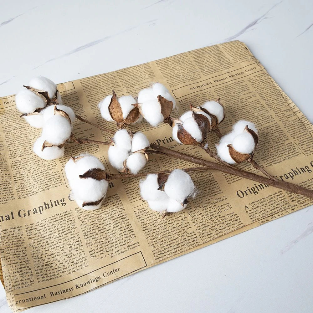 Cotton Flower Decorative Branch