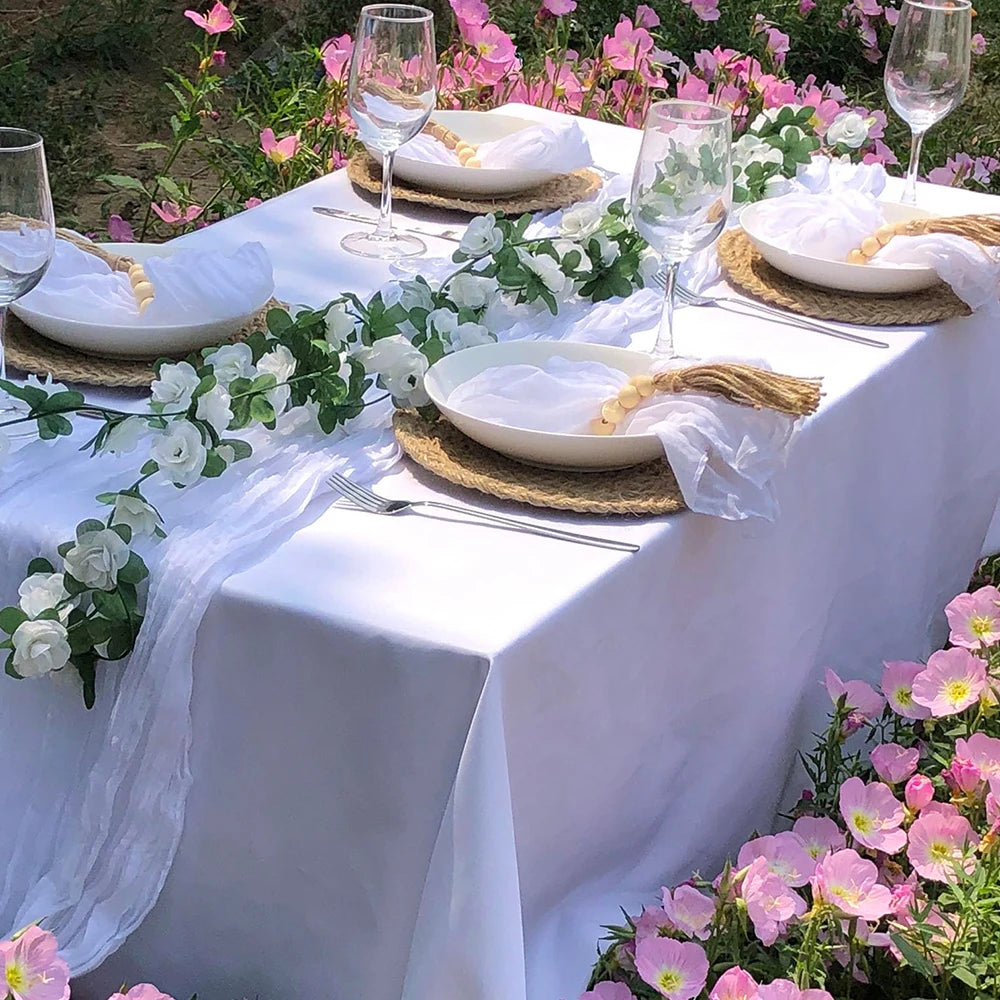 Soft Gauze Rustic Setting Table Runner and Napkin Set
