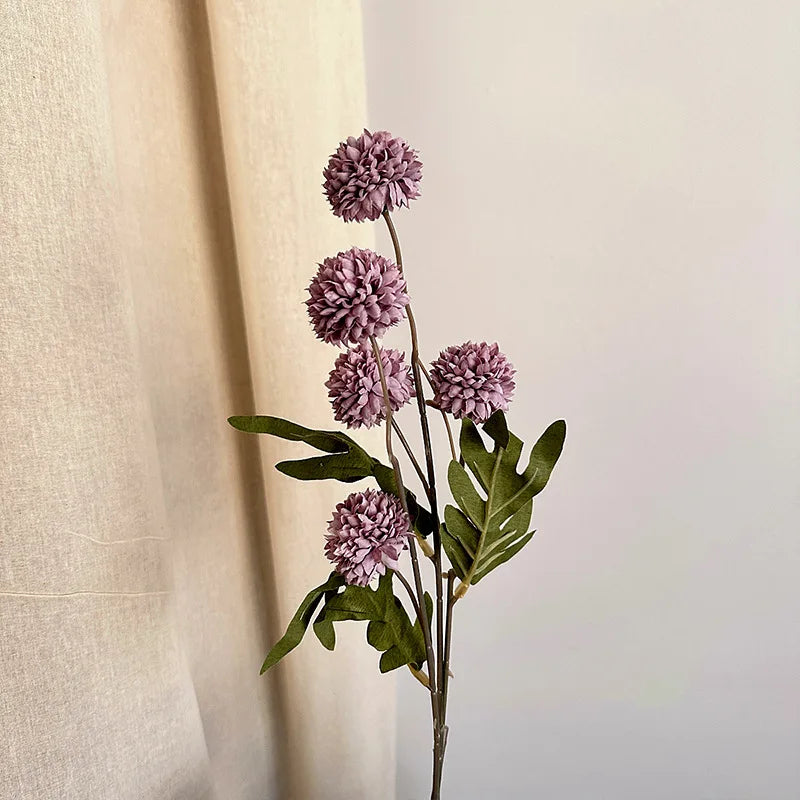 Silk Chrysanthemum Ball Flower Stem
