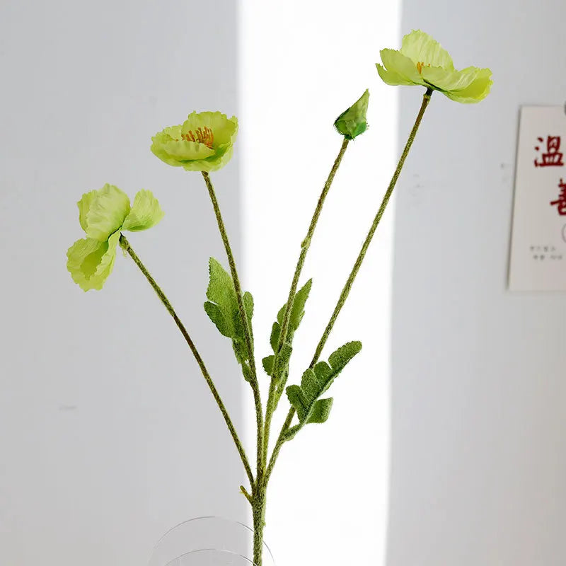 4 Head Artificial Poppy Flowers