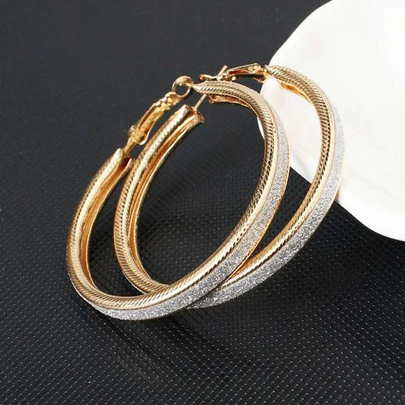 Big Hoop Earrings For Women Men Luxury Brincos Jewelry Gold Round Larg