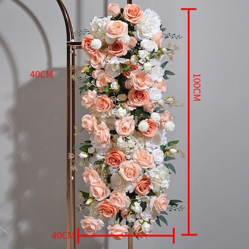 Peach and White Floral Wedding Arch Set