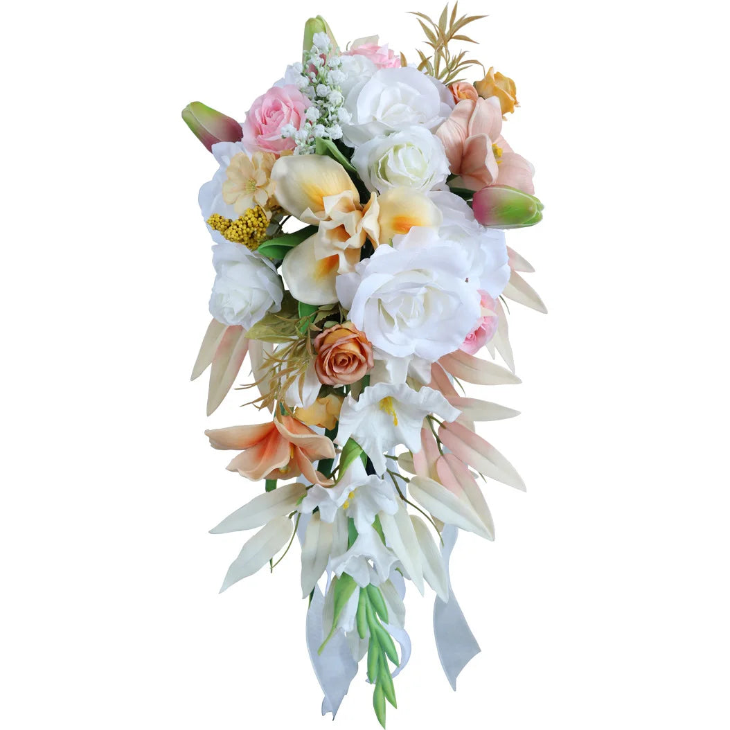 Silk Rose Bridal Flower Bouquet