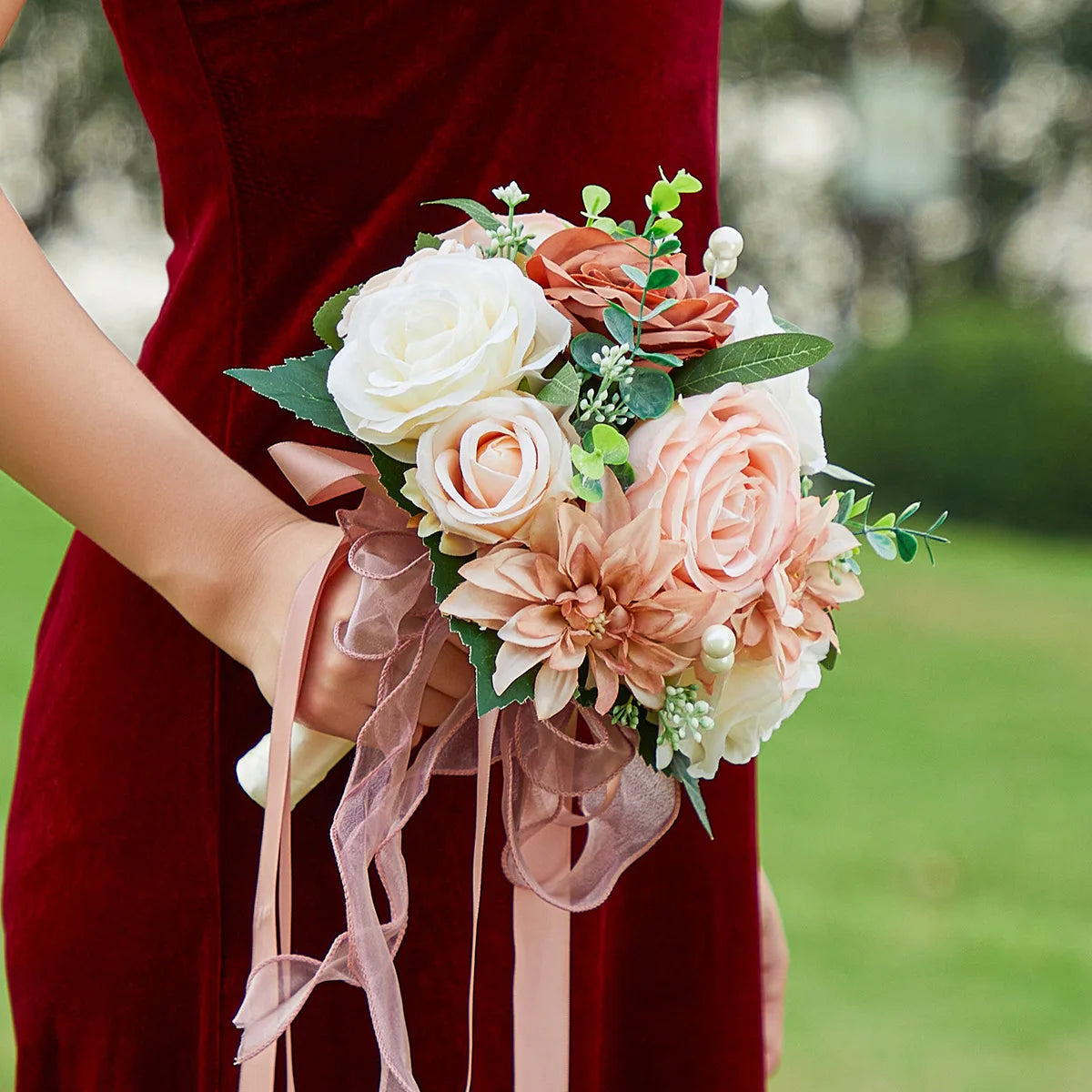Rustic Cascading Rose Bridal Bouquet