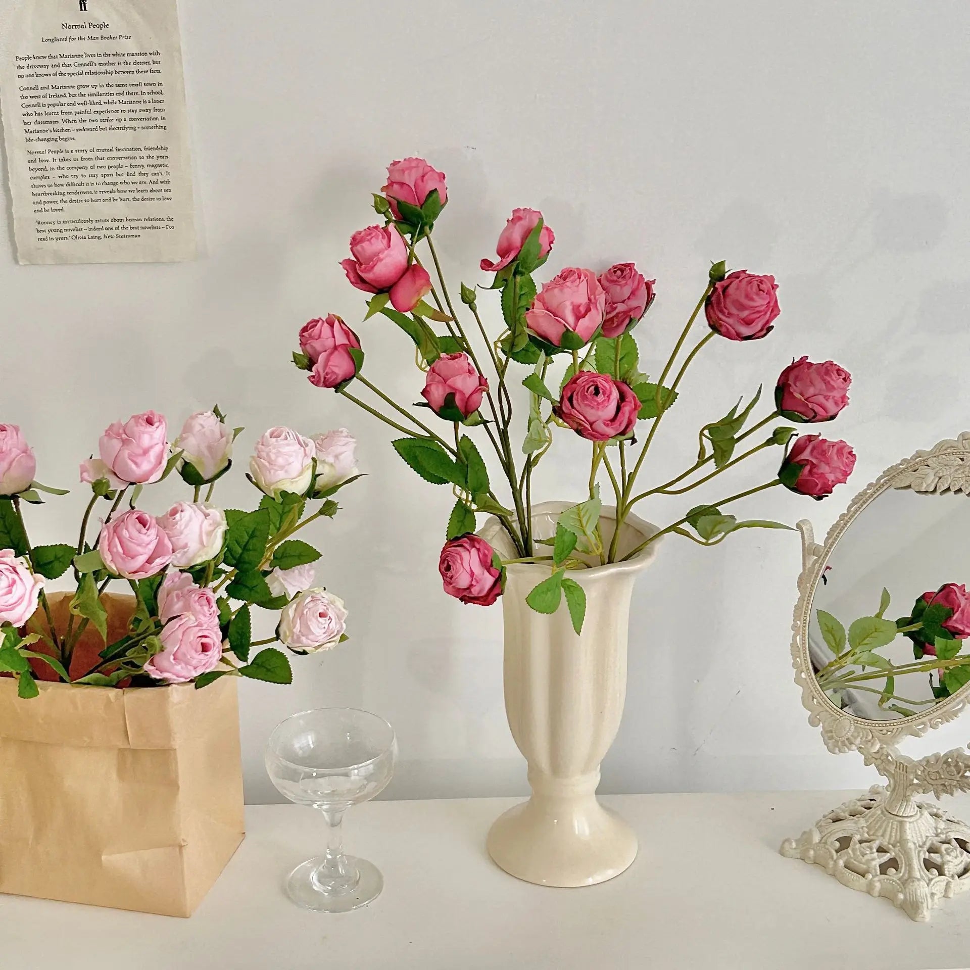 Vintage Silk Rose Wedding Bouquet