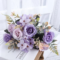Beautiful Roses Autumn Artificial Flowers Silk Peony Hydrangea Big Bri