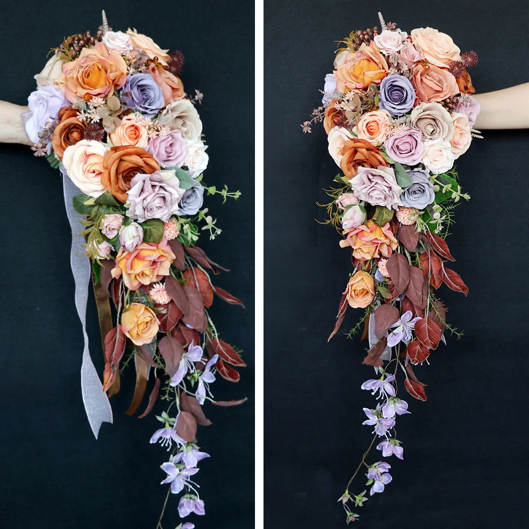 Orange Rose Bridal Wedding Bouquet