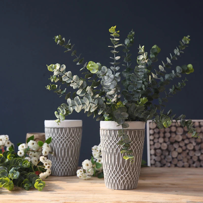Retro Eucalyptus Green Plant Decor