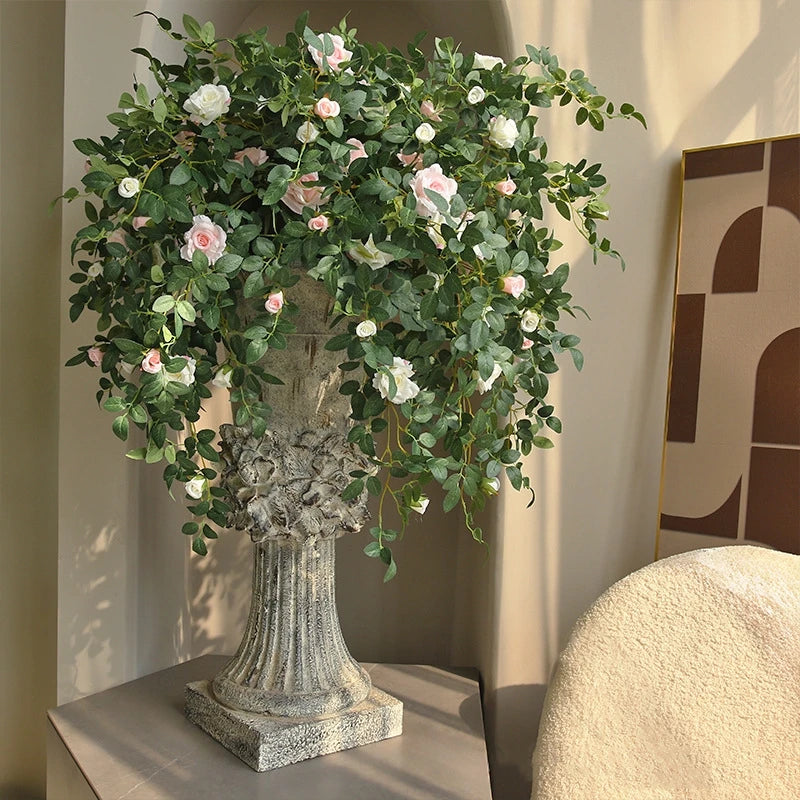Artificial Cascading Rose & Greenery Garland