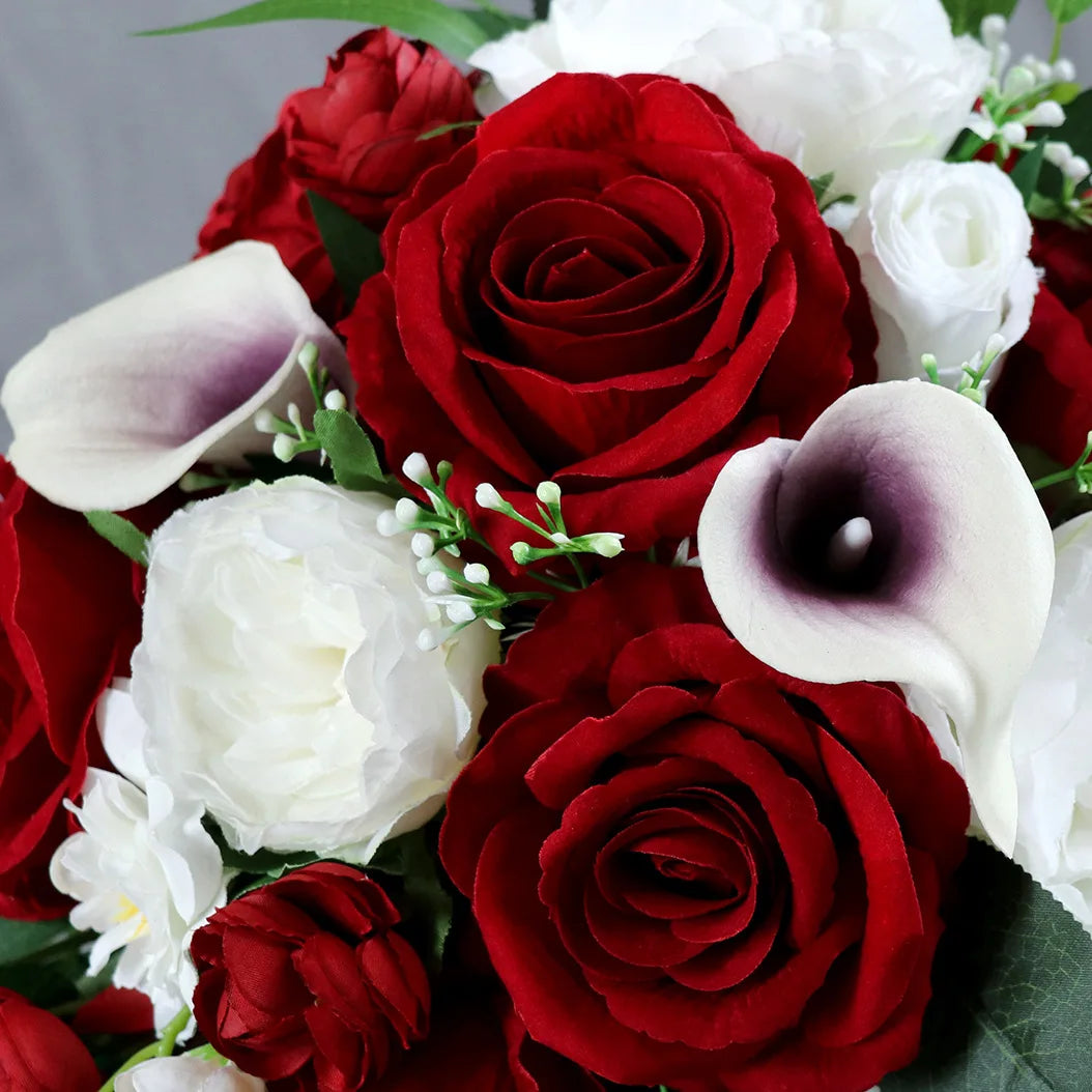 Rose Bridal Bouquet with Ribbons