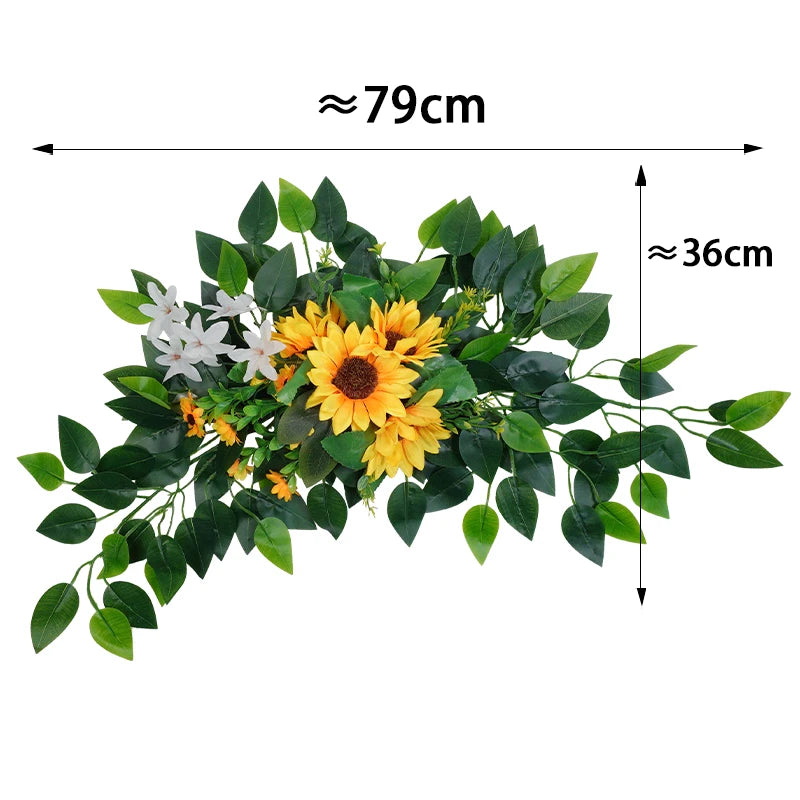 Artificial Wedding Arch Flowers Boho Red Rose Eucalyptus Garland Drape