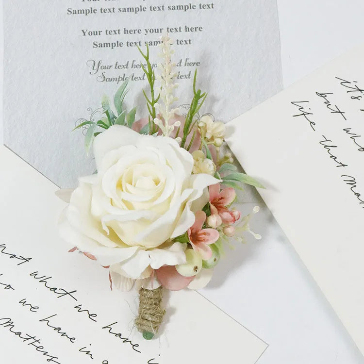 Pink Groom Wedding Boutonniere