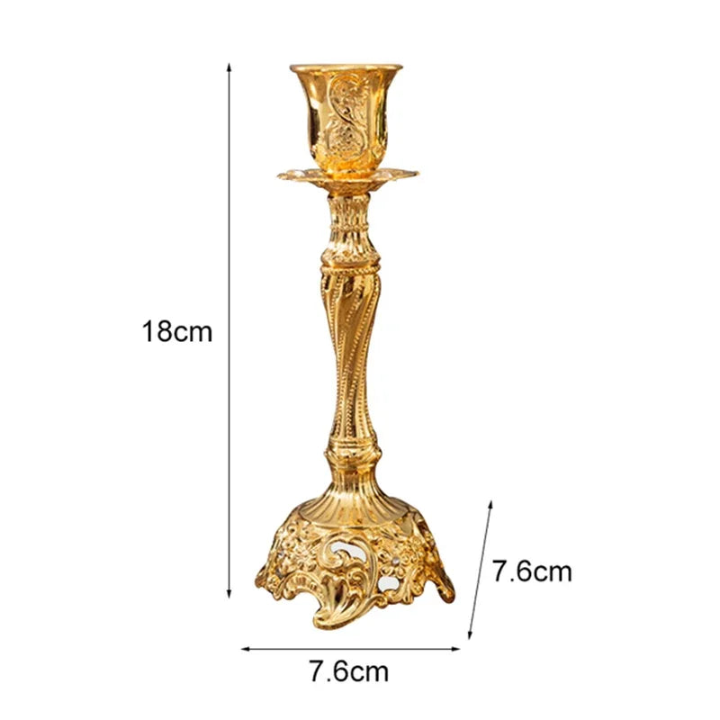 Vintage Candle Holder Set in Gold and Silver