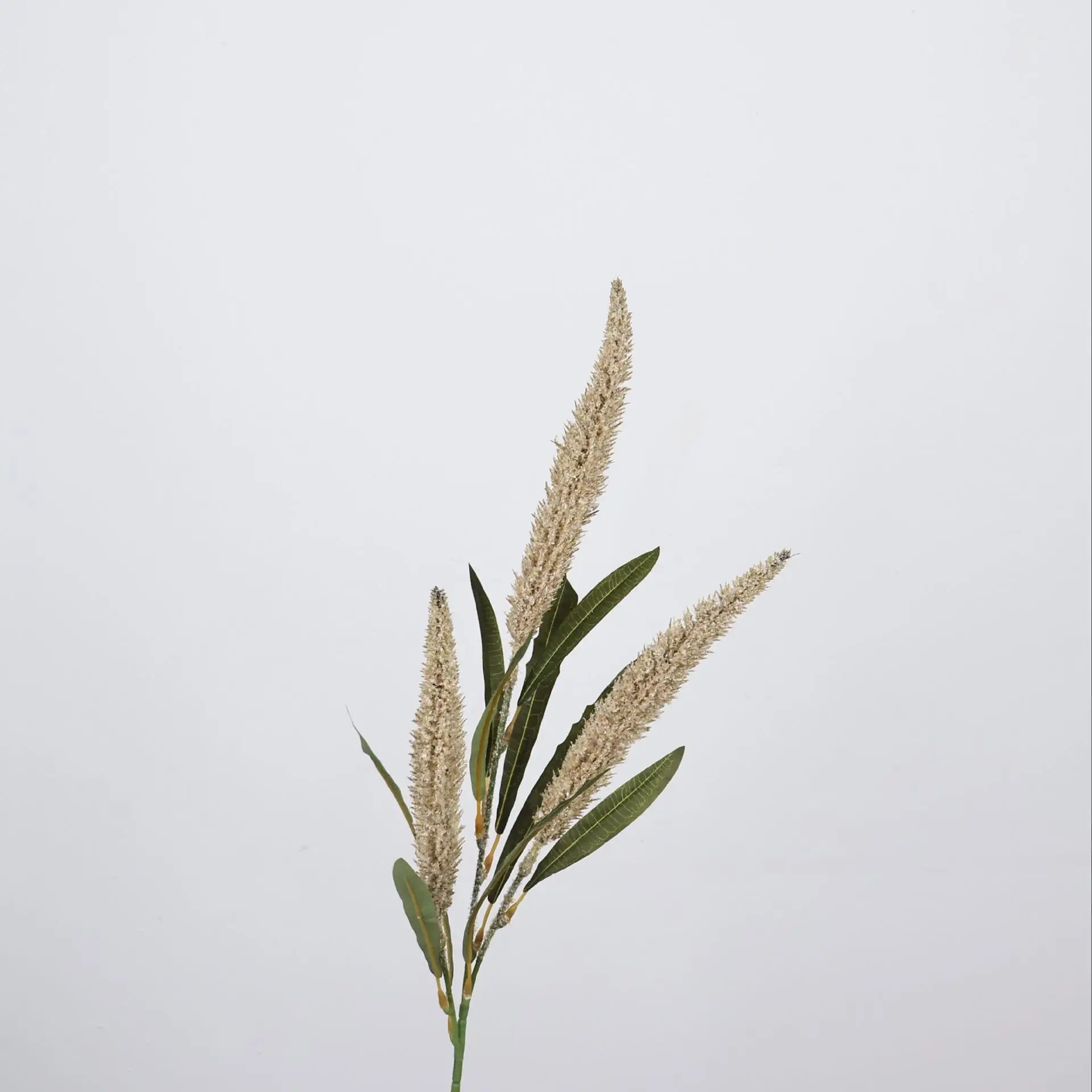 Flocked Autumn Reed Grass Branch