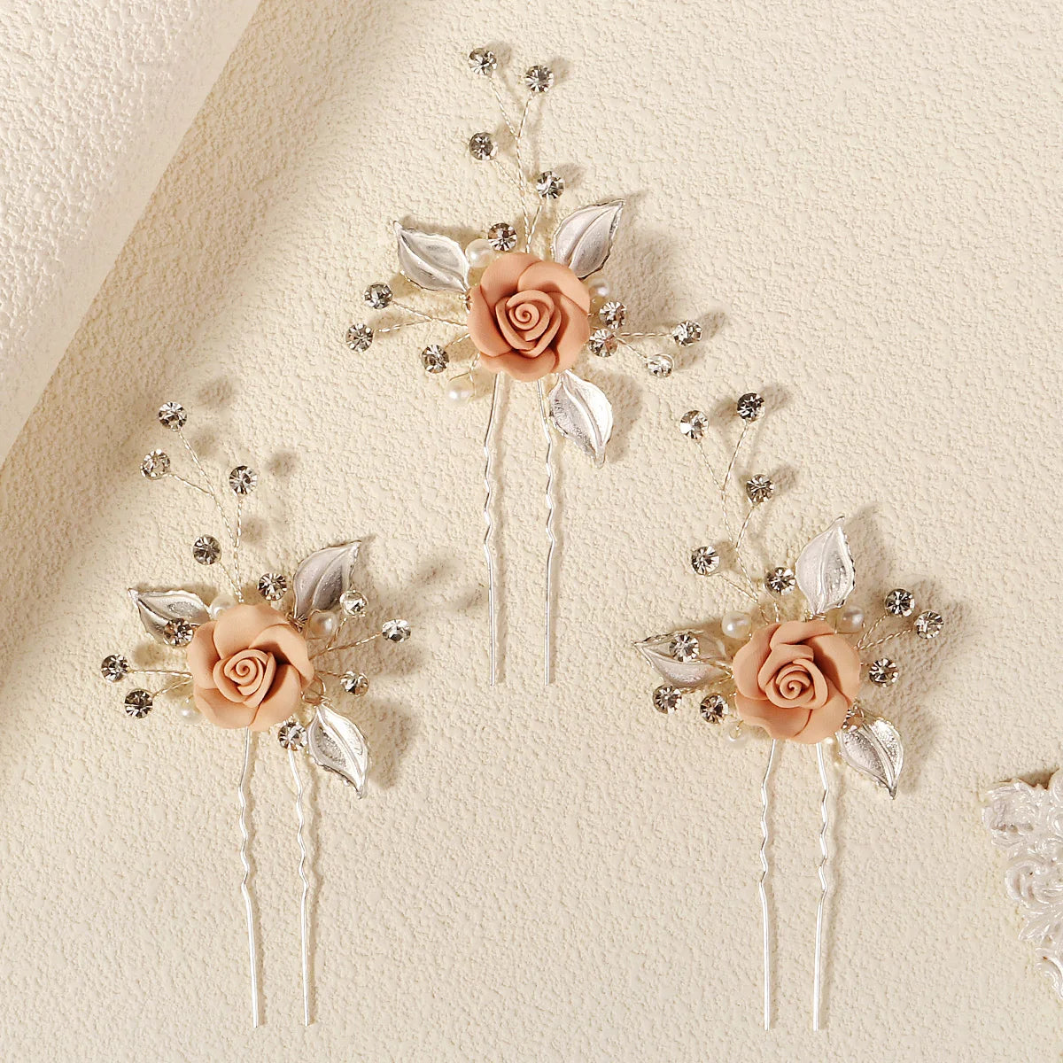 Rose Flower Bridal Hair Pins