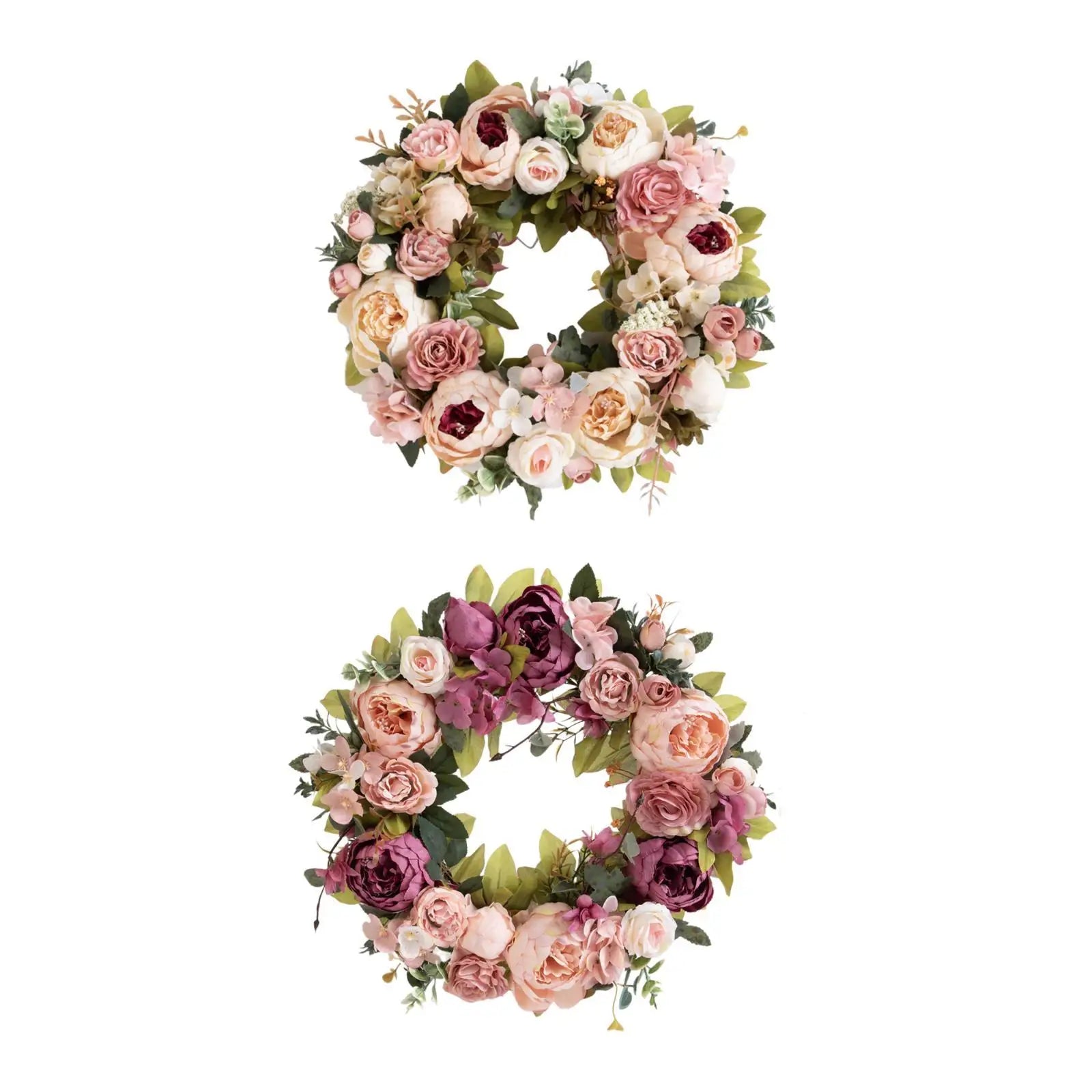 Artificial Peony Door Wreath