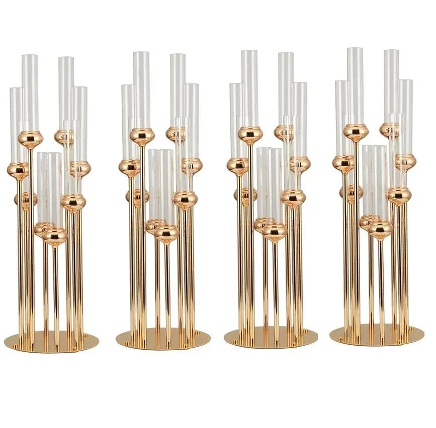 Modern Gold Candle Holder Set
