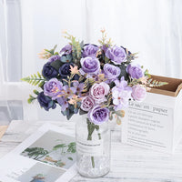 Beautiful Roses Autumn Artificial Flowers Silk Peony Hydrangea Big Bri