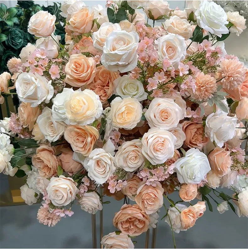 Champagne Floral Ball Wedding Centerpiece Decor