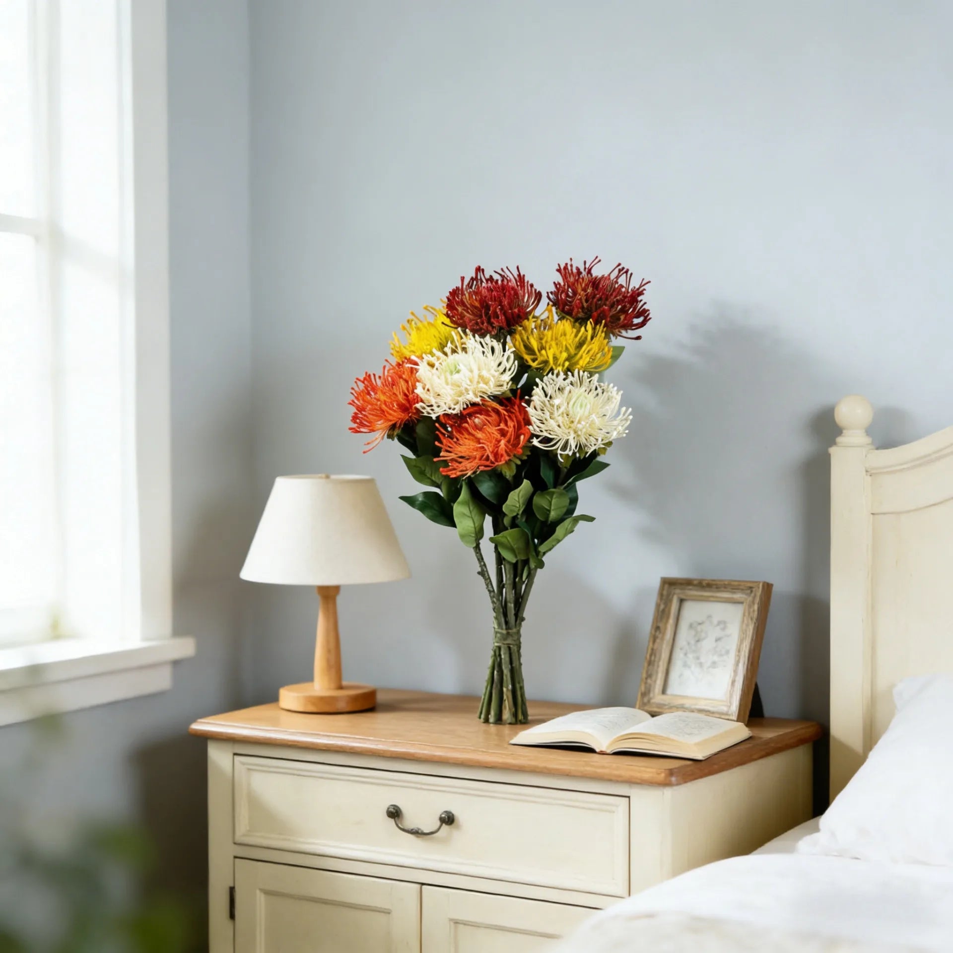 Protea Spider Chrysanthemum Decor Stem