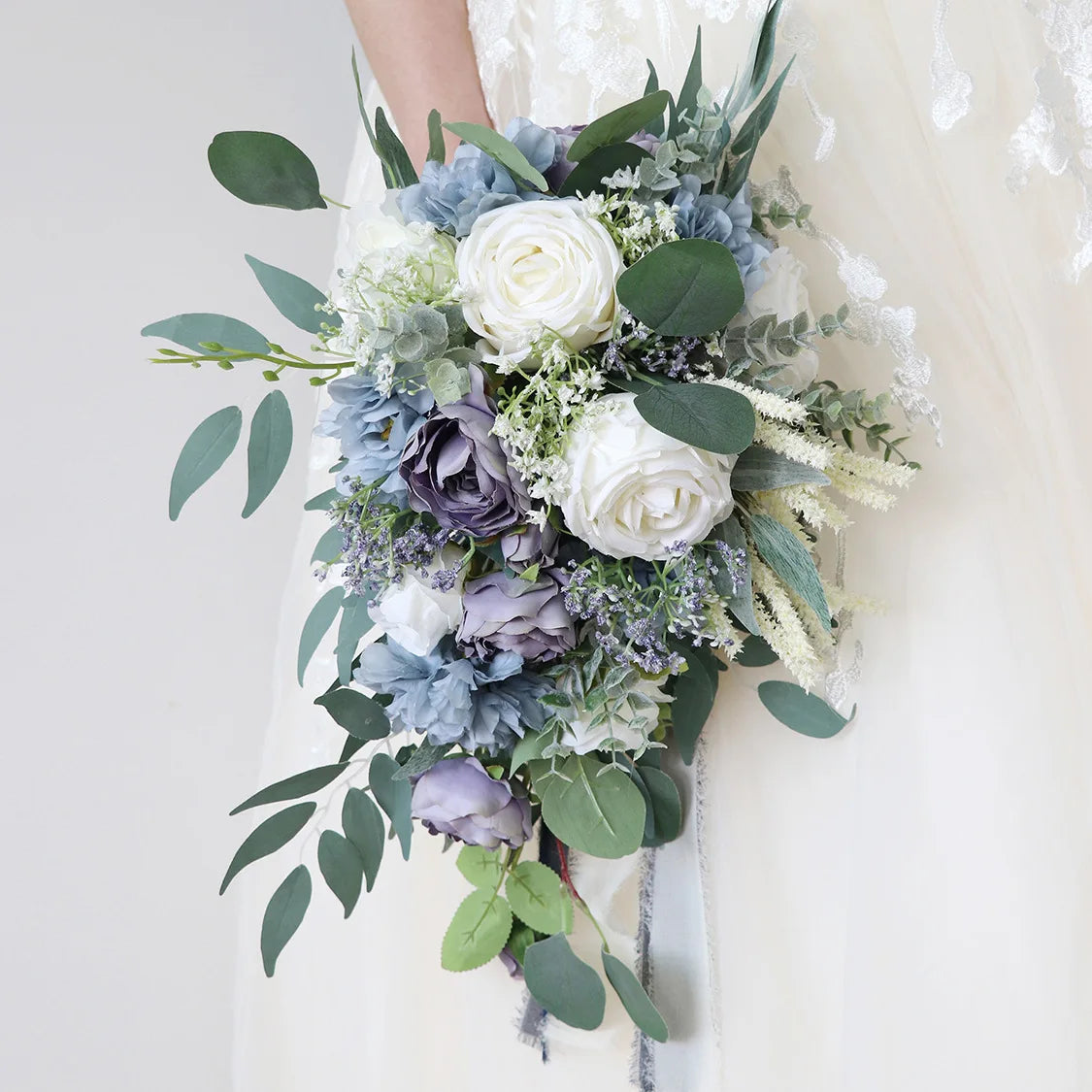 Beautiful Hues of Blue Cascading Bridal Wedding Bouquet