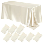 Elegant Satin Tablecloth Rectangle Wedding Table Cover