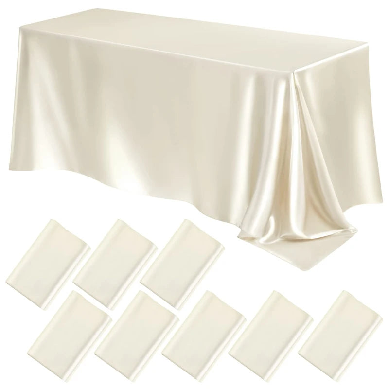 Elegant Satin Tablecloth Rectangle Wedding Table Cover