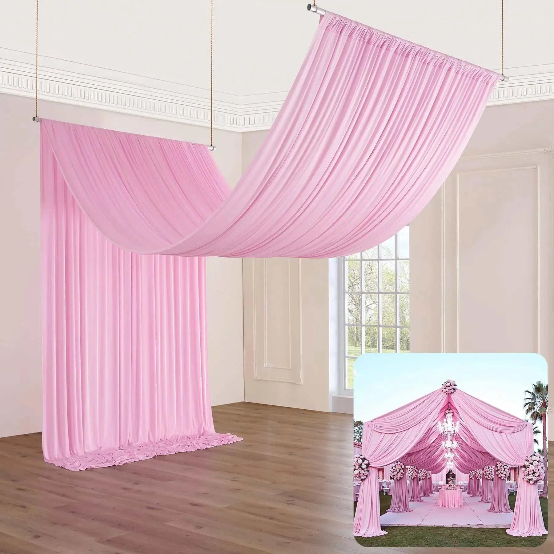 5FTx20FT Backdrop Ceiling Drapes Wrinkle Free Tent Draping Curtains fo