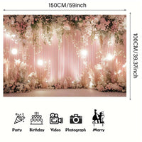 Pink Pink Flower Lantern Wedding - Elegant Photo Wall with White and P