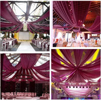 Wedding Arch Drape Roof Ceiling Decor Sheer Chiffon Tulle Curtain Drap