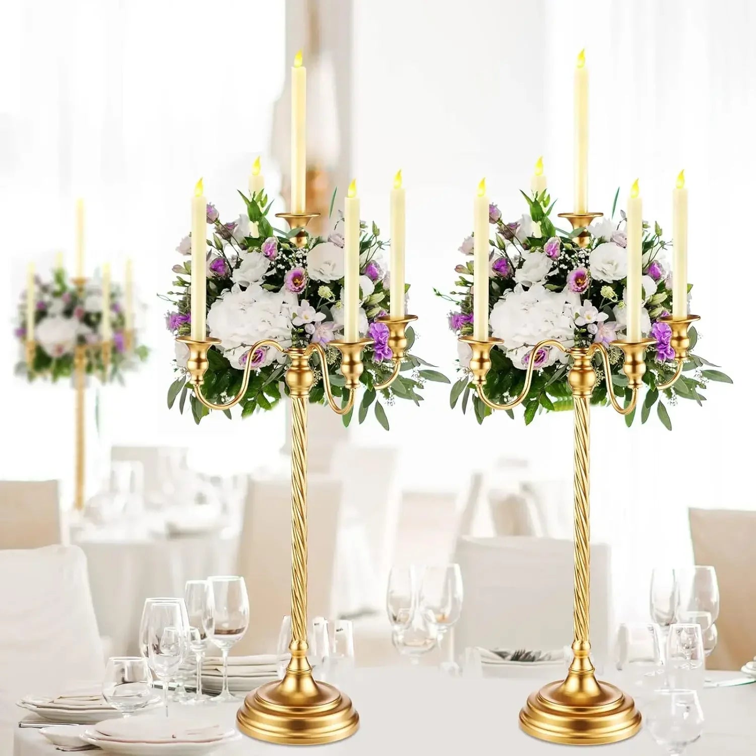 6 Piece Gold Candelabra Set