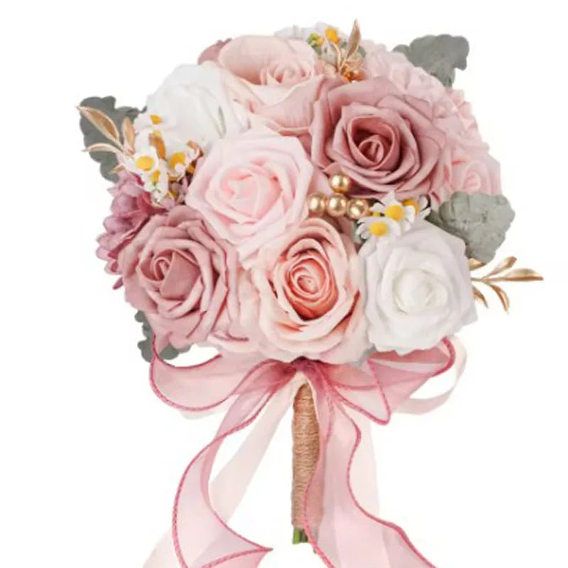 Bridal Throw Bouquet/Flower Girl Bouquet/Bridesmaid Bouquet Set