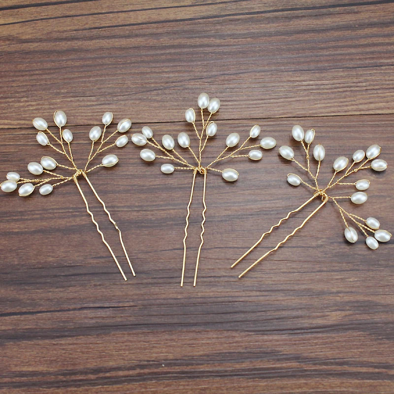 Delicate Pearl Bridal Hair Pins – Gold & Silver Wedding Hair Accessories