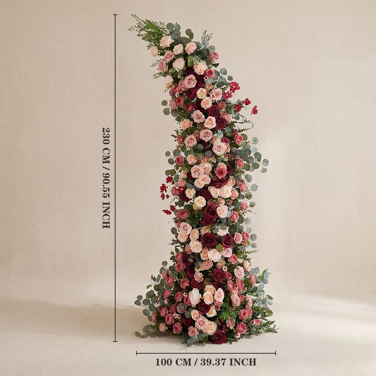 Romantic Rose & Eucalyptus Wedding Arch Floral Arrangement