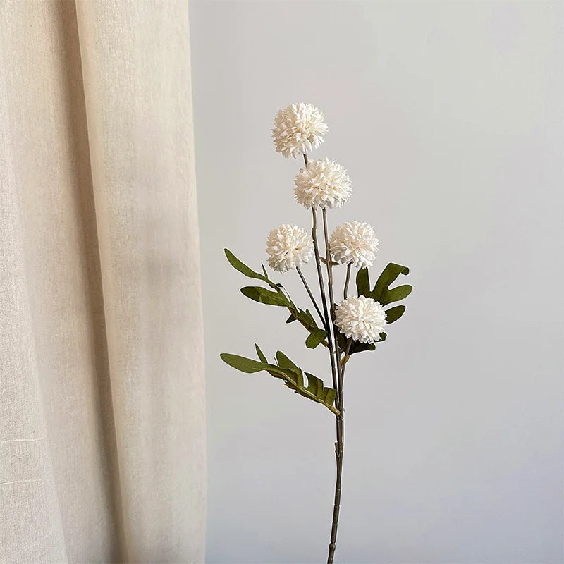 Silk Chrysanthemum Ball Flower Stem