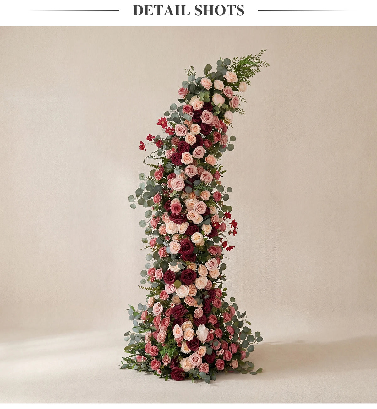 Romantic Rose & Eucalyptus Wedding Arch Floral Arrangement