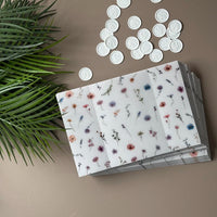 little flower and leaf  Vellum  Wrap suitable for a 5 x 7 Wedding Invi