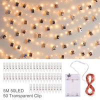 Rustic Wedding Decoration Photo Clip Fairy String Light Birthday Party Decor Kids Gifts Wedding Bride To Be Party Supplies