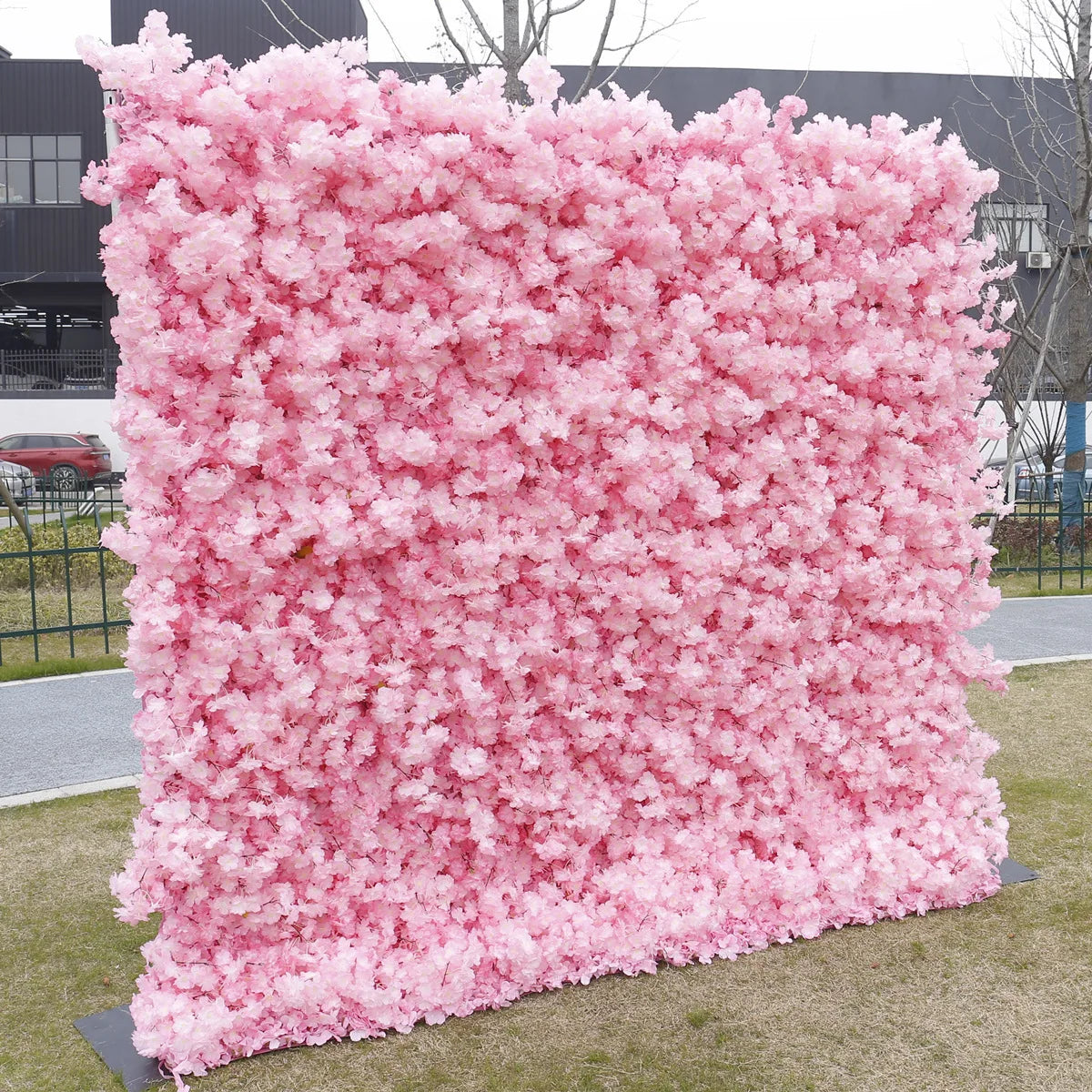 Pink Cloth Flower Wall Rose Hydrangea Backdrop