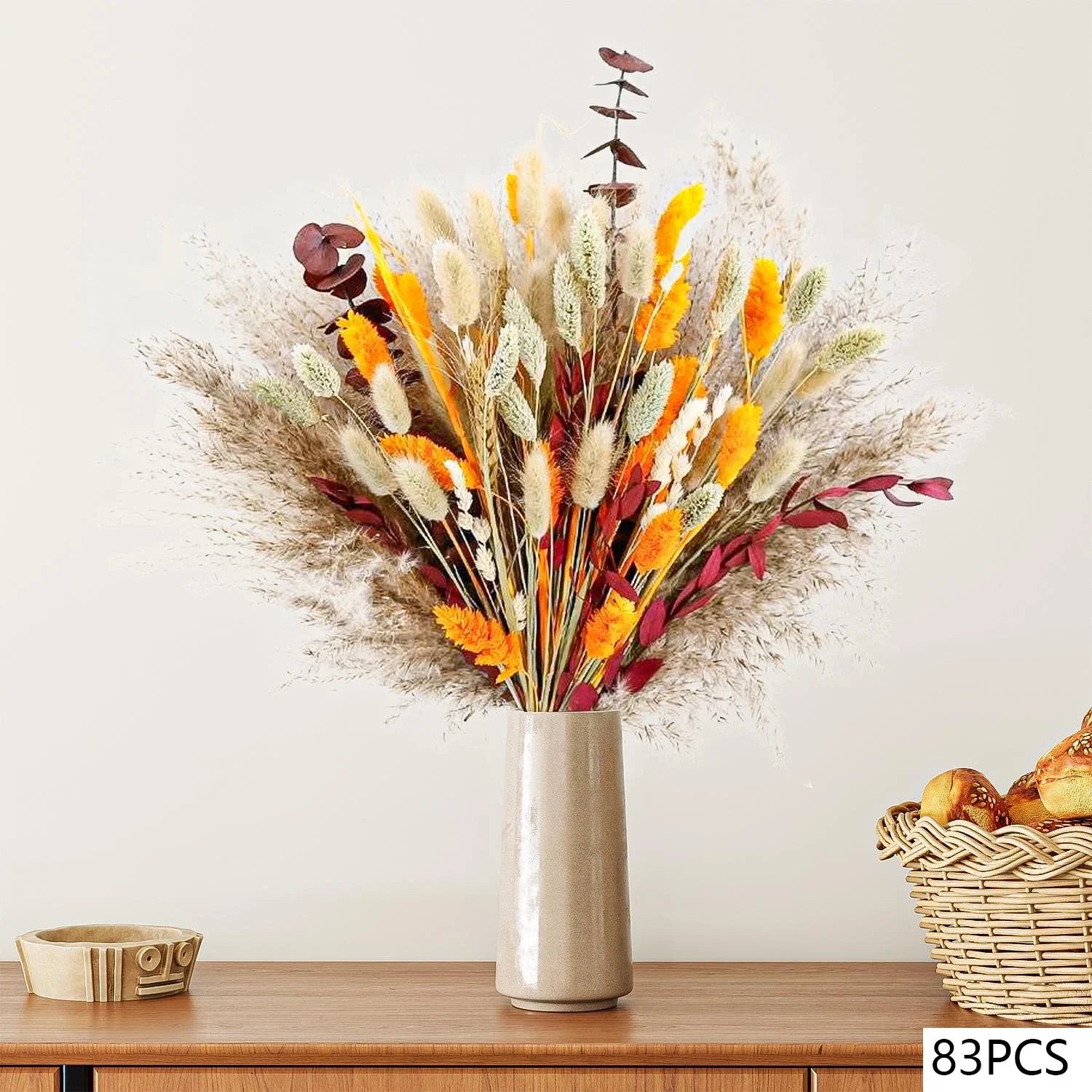 105pcs Natural Dried Flowers Pampas Floral Bouquet Boho Country Home D
