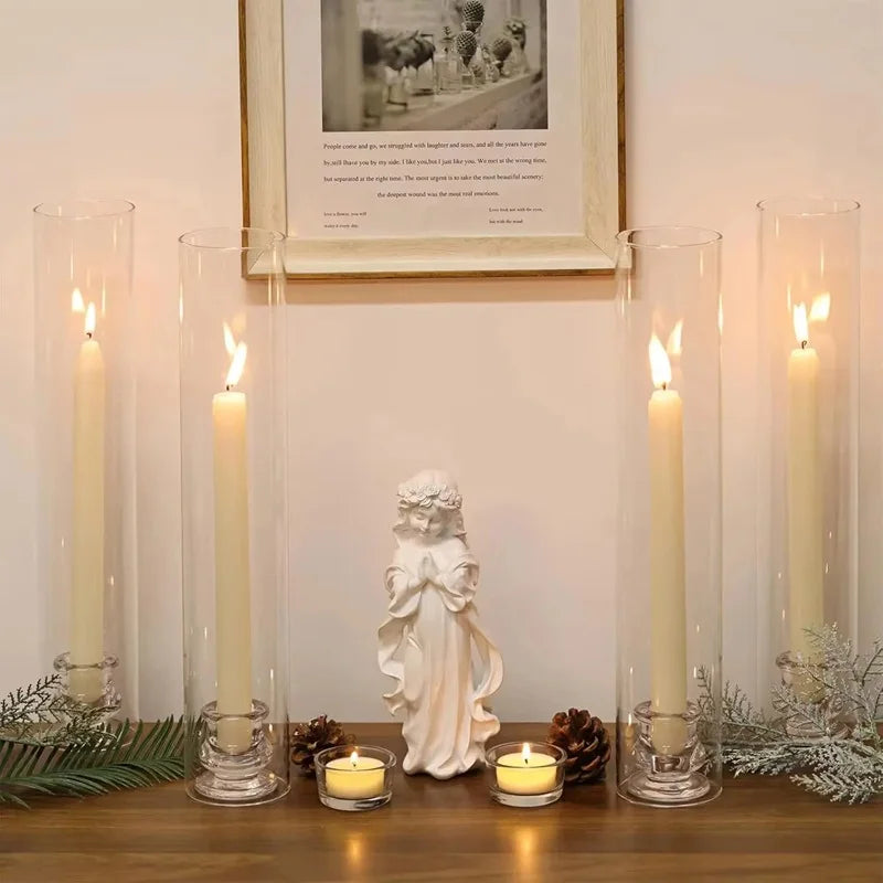 Tall Clear Glass Candle Holders
