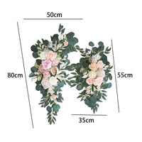 Large 2Pcs Artificial Flower Swag Floral Swag Garland Wedding Arch Flowers Kit for Sign Rustic Artificial Floral Swag Arch Decor