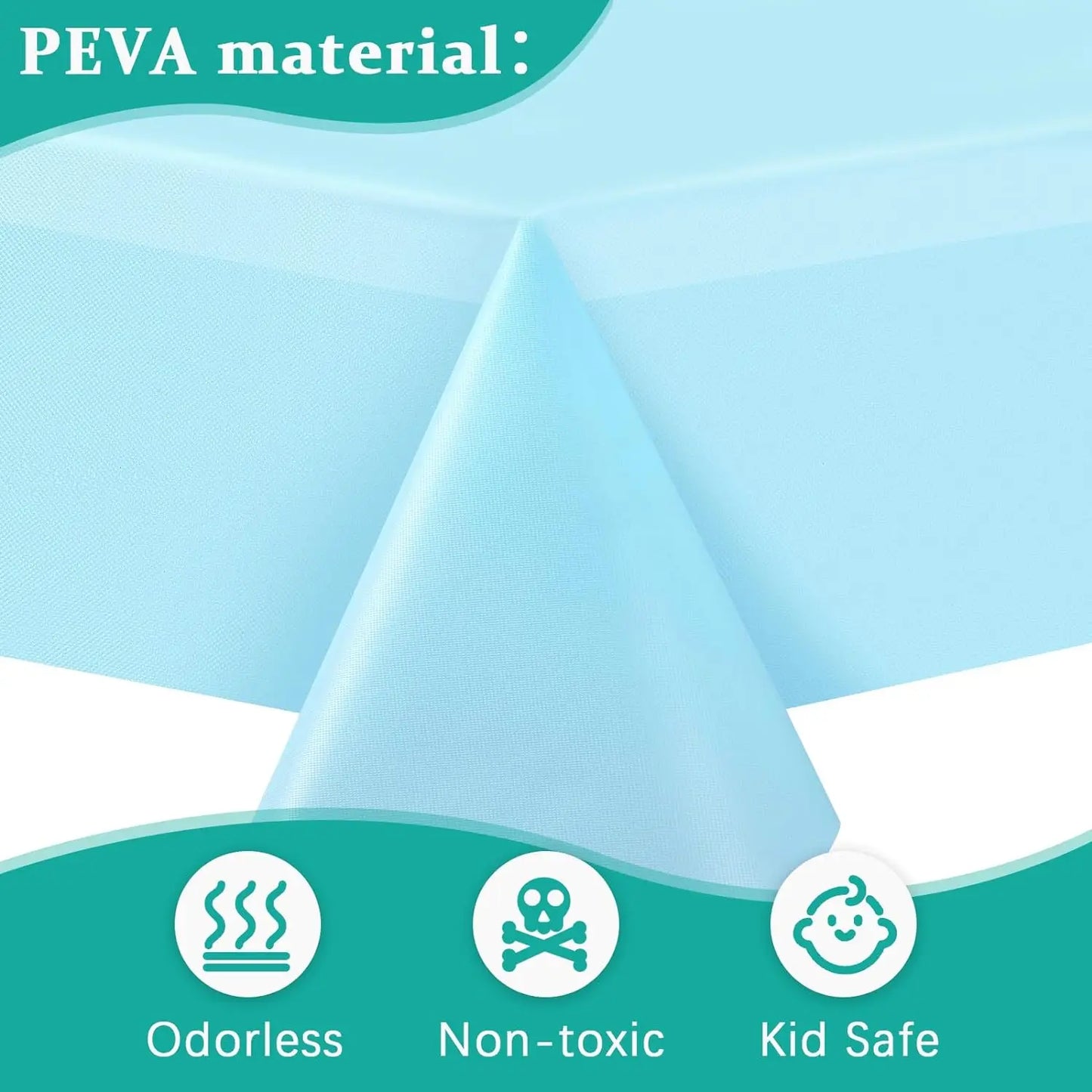 Plastic Table Cloth 54" x 72", Disposable Tablecloths Rectangle Table Cover, Plastic Table Cloths for Parties