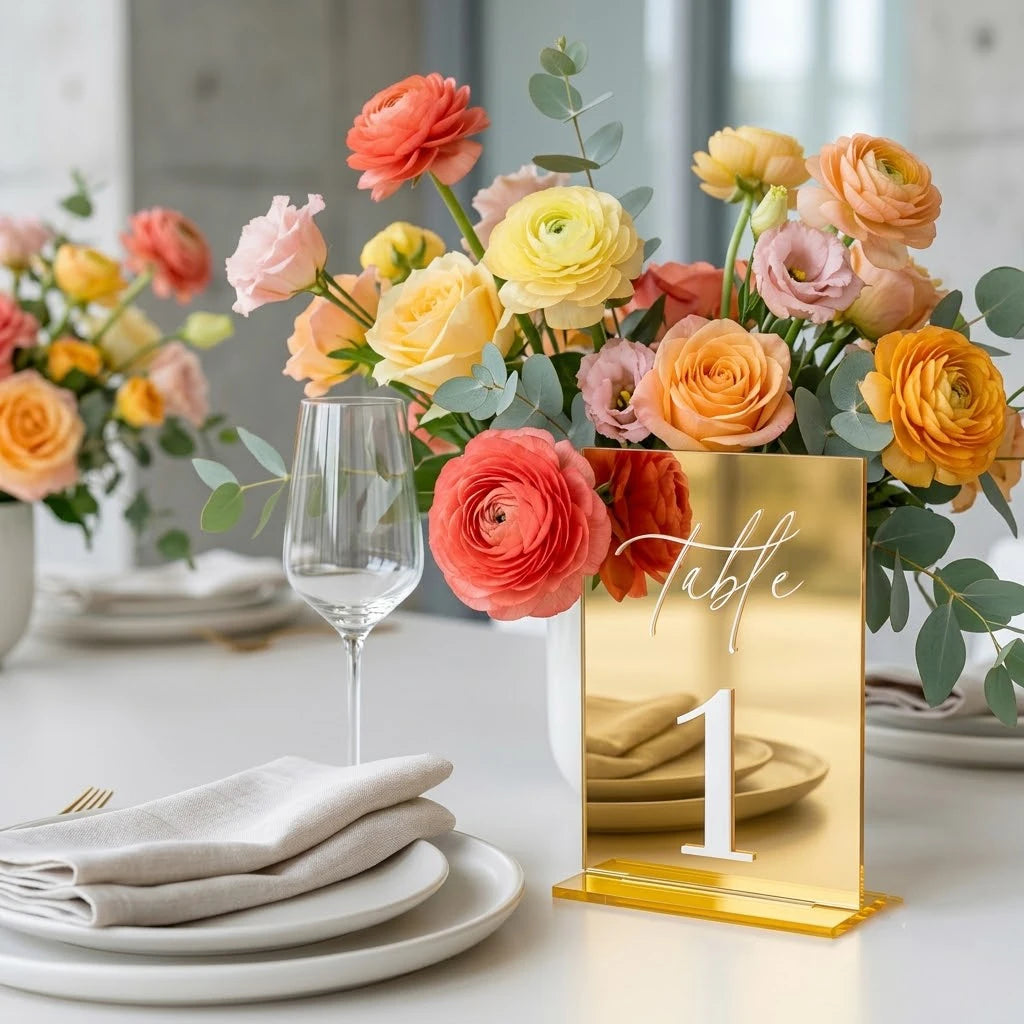 Gold Acrylic Table Numbers