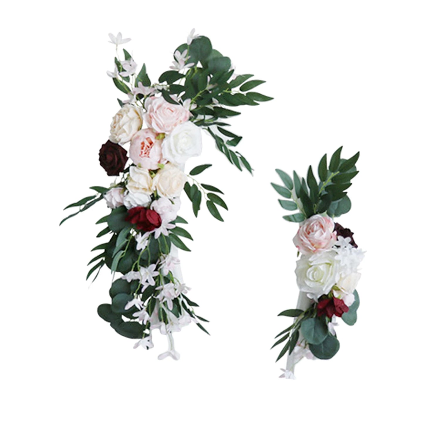 Large 2Pcs Artificial Flower Swag Floral Swag Garland Wedding Arch Flowers Kit for Sign Rustic Artificial Floral Swag Arch Decor