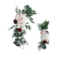 Large 2Pcs Artificial Flower Swag Floral Swag Garland Wedding Arch Flowers Kit for Sign Rustic Artificial Floral Swag Arch Decor