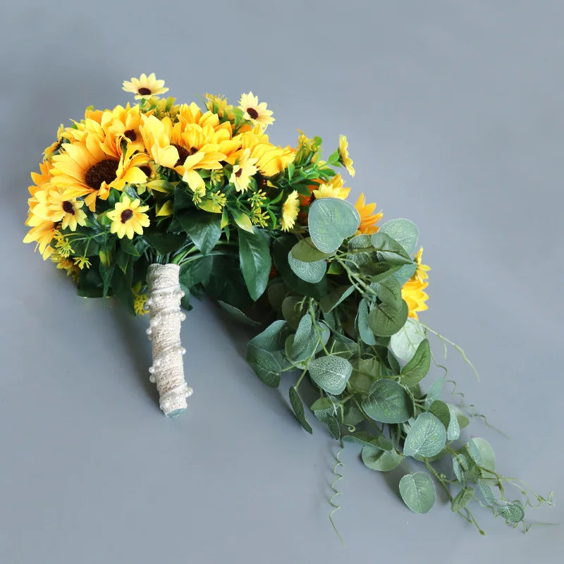 Sunflower Cascading Bridal Bouquet