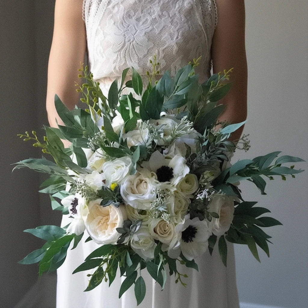 Boho Anemone Eucalyptus Bridal Bouquet